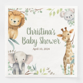 Safari Animals Baby Shower Napkins Pappersservett