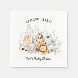 Safari Animals Baby Shower Napkins Pappersservett