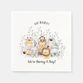 Safari Animals Baby Shower Napkins Pappersservett