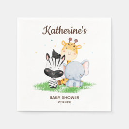 Safari Animals Baby Shower Pappersservett
