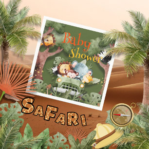 Safari Animals Baby Shower Pappersservett