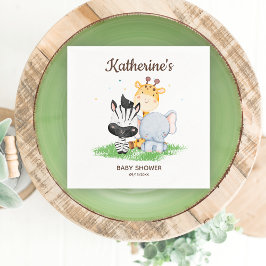 Safari Animals Baby Shower Pappersservett