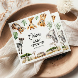 Safari Animals Baby Shower Pappersservett