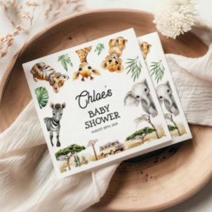 Safari Animals Baby Shower Pappersservett