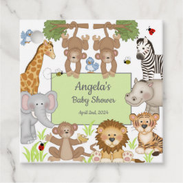Safari Animals Baby Shower Party Gift Gåvor Etiketter