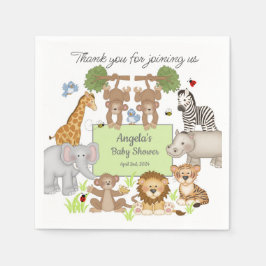 Safari Animals Baby Shower Party Gift Pappersservett