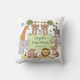 Safari Animals Baby Shower Party Kudde
