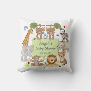 Safari Animals Baby Shower Party Kudde