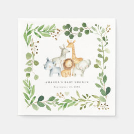 Safari Animals Baby Shower Party Paper Napkins Pappersservett