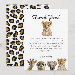 Safari Animals Baby Shower Tack Kort