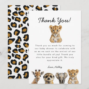Safari Animals Baby Shower Tack Kort
