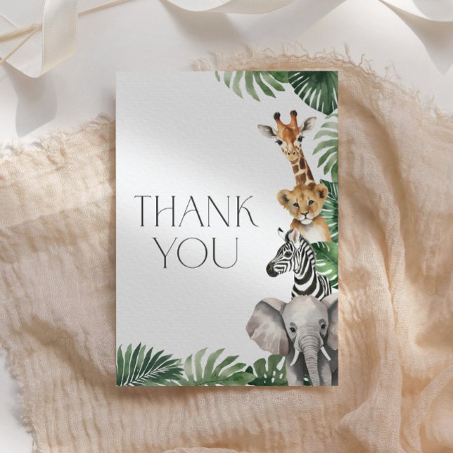 Safari Animals Baby Shower Tack Kort (Skapare uppladdad)