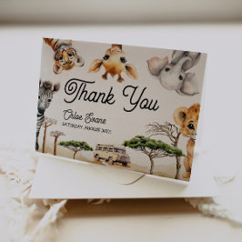 Safari Animals Baby Shower Tack Kort