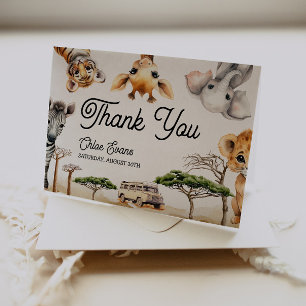 Safari Animals Baby Shower Tack Kort