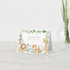 Safari Animals Baby Shower Thank You Card Tack Kort