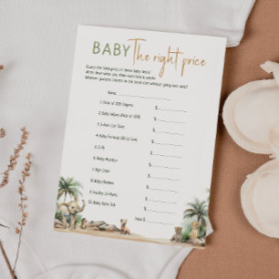 Safari Animals Baby Shower the Höger Pris Card Inbjudningar
