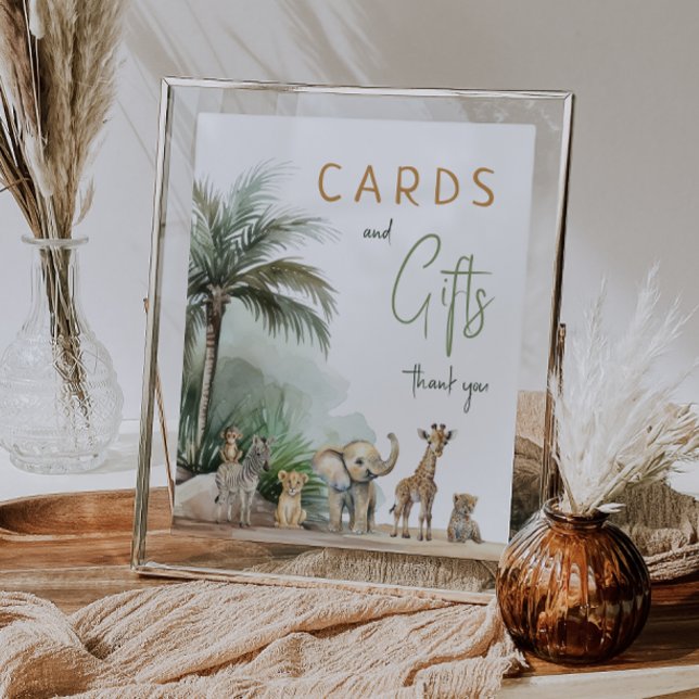 Safari Animals babyboardkort och presentkort Poster (Skapare uppladdad)