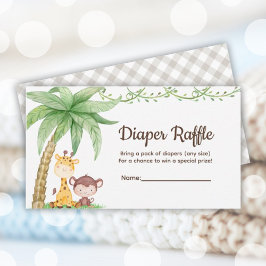 Safari Animals babyskor Diaper Raffle Tilläggskort