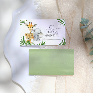 Safari Animals babyskor Diaper Raffle Tilläggskort