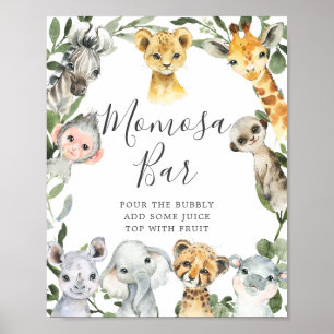 Safari Animals babyskor Mimosa Pub-tecken Poster