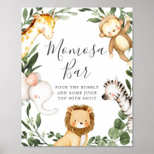 Safari Animals babyskor Mimosa Pub-tecken Poster