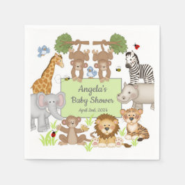 Safari Animals babyskor Party Bord Pappersservett