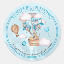 Safari Animals Balloons Baby Shower Returadress