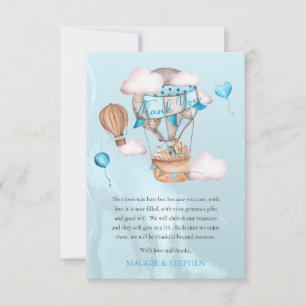 Safari Animals Balloons Boy Shower Tack Kort