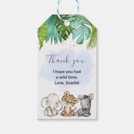 Safari Animals Birthday I Baby Shower Gift Märkre Presentetikett