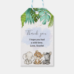 Safari Animals Birthday I Baby Shower Gift Märkre Presentetikett