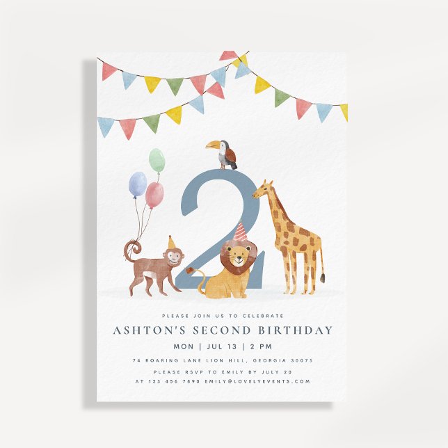 Safari Animals Birthday Invitation Jungle Party  Inbjudningar (Skapare uppladdad)