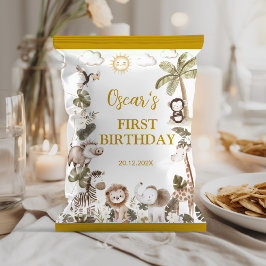 Safari Animals Birthday Party Chip Bag Wrapper Reklamblad