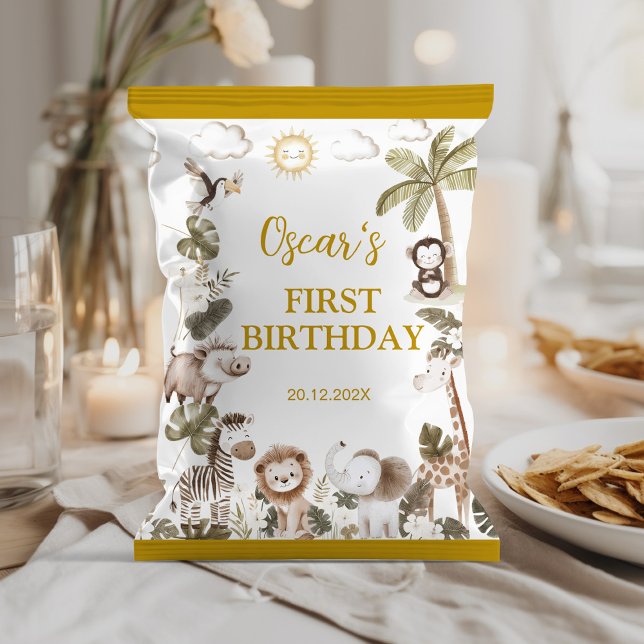 Safari Animals Birthday Party Chip Bag Wrapper Reklamblad (Skapare uppladdad)