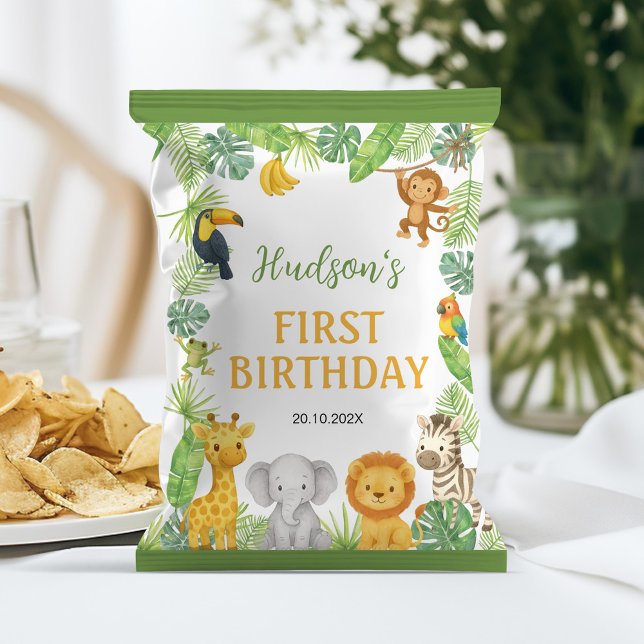 Safari Animals Birthday Party Chip Bag Wrapper Reklamblad (Skapare uppladdad)