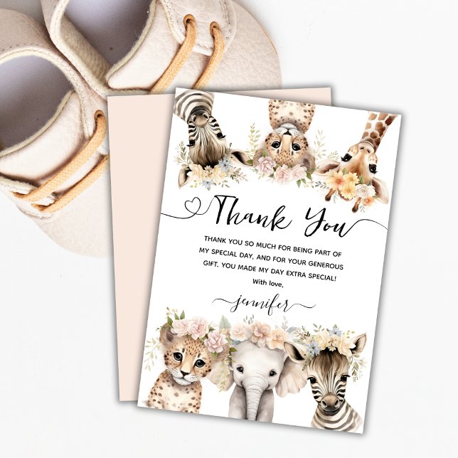 Safari Animals Birthday Tack du Card (Skapare uppladdad)