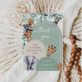 Safari Animals Bohemian Botanical Baby Shower Tack Kort