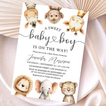 Safari Animals Boy Baby Shower Tropical Jungle