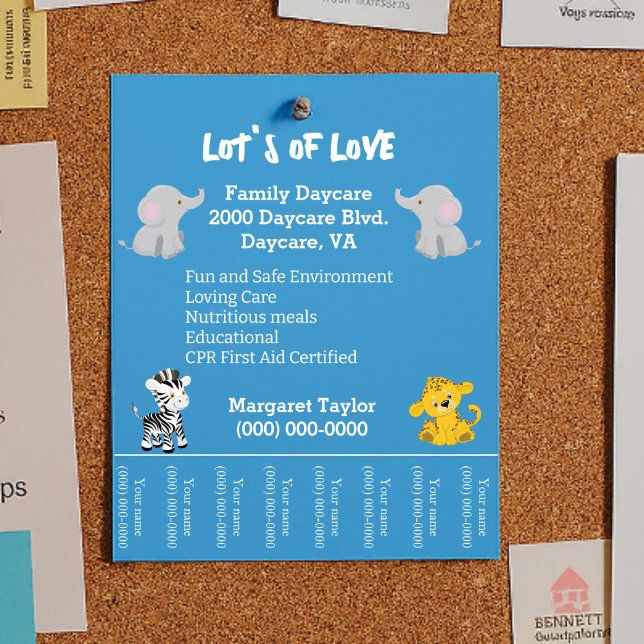 Safari Animals: Cute Childcare Reklamblad (Skapare uppladdad)