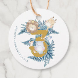 Safari Animals Cute favors 3:e födelsedagen Gåvor Etiketter