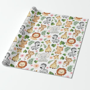 Safari Animals - Cute safari baby djur Presentpapper