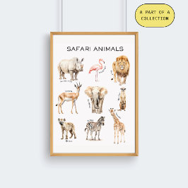 Safari Animals Educational Poster Perfect Poster