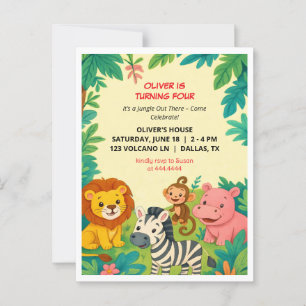 Safari Animals födelsedag Postadskort Vykort