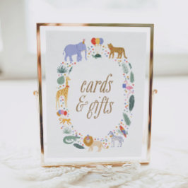 Safari Animals Födelsedagsfest Cards and Gifts Sig Poster