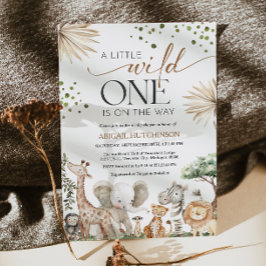 Safari Animals Gender Neutral Baby Shower Inbjudningar