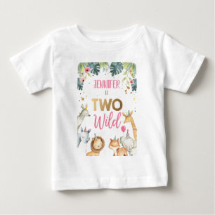 Safari Animals Girl Birthday T-Shirt Wild Child