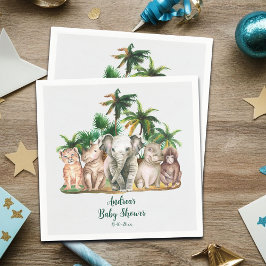 Safari Animals Handflatan Träd Baby Shower Pappersservett