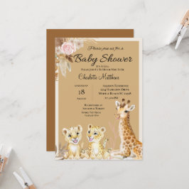 Safari Animals Jungle Baby Shower Inbjudningar