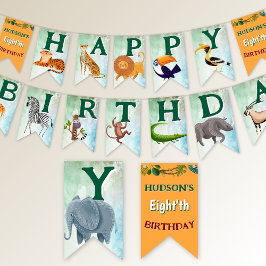 Safari animals jungle kids birthday watercolor  vimplar