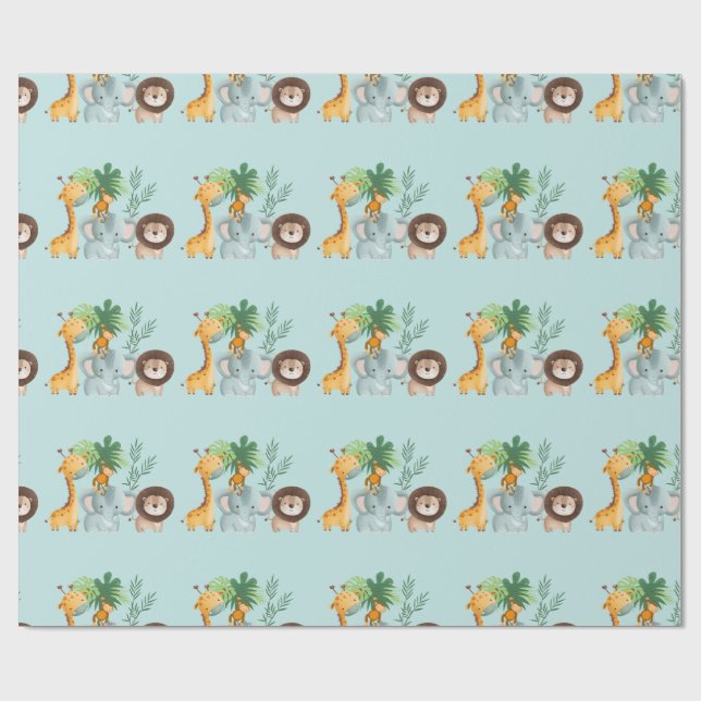 Safari Animals jungle Tropical  Presentpapper (Platt)