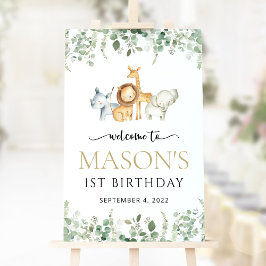 Safari Animals, Jungle, Vild 1, Birthday Welcome Poster